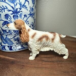Vintage Cocker Spaniel Dog Figurine Mid Century Resin Chalkware Style